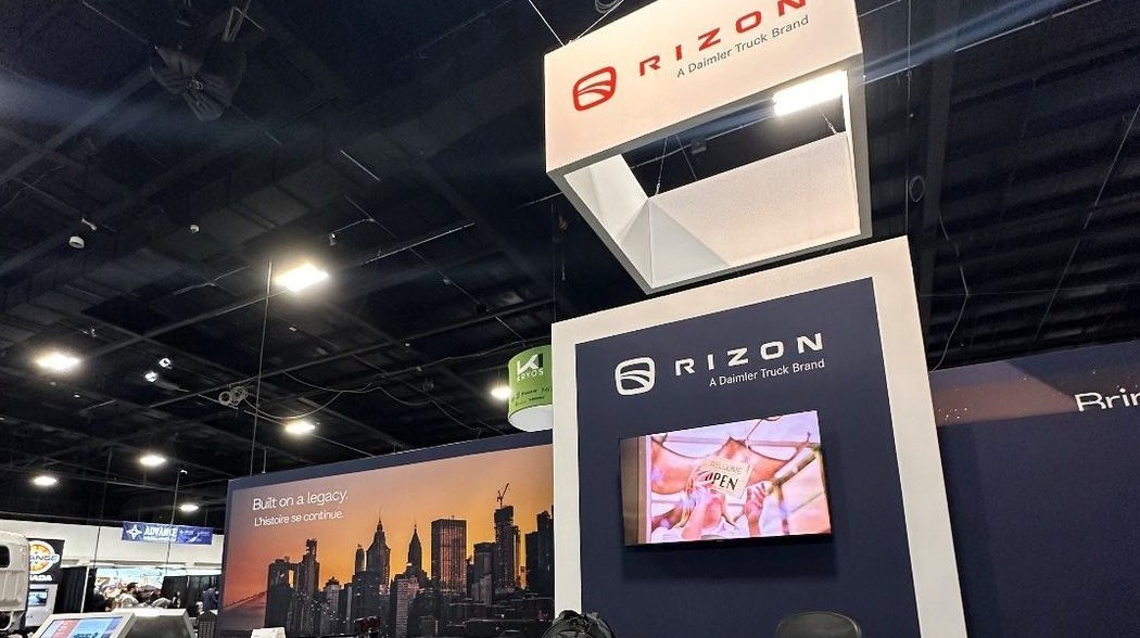 RIZON electric truck on display at the Truck World show in Toronto during the Canadian brand unveiling